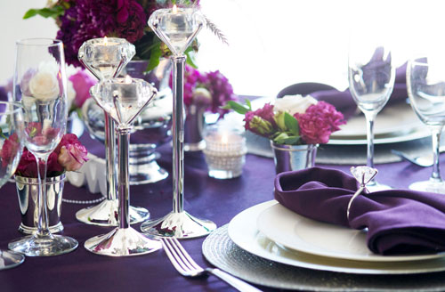 Свадебные аксессуары в фиолетовом цвете