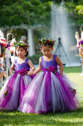 Фиолетовые детские платья для свадьбы