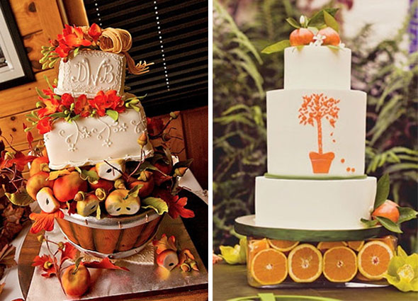 Свадебные торты с фруктовым декором