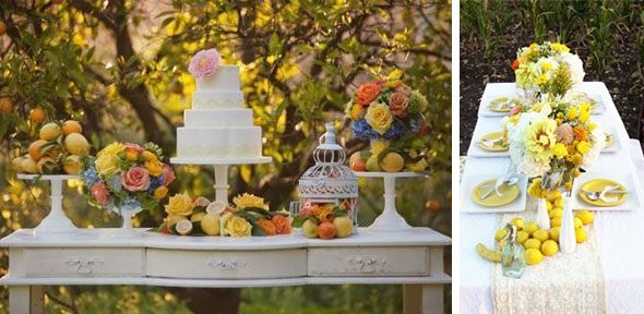Свадебные украшения для столов из фруктов