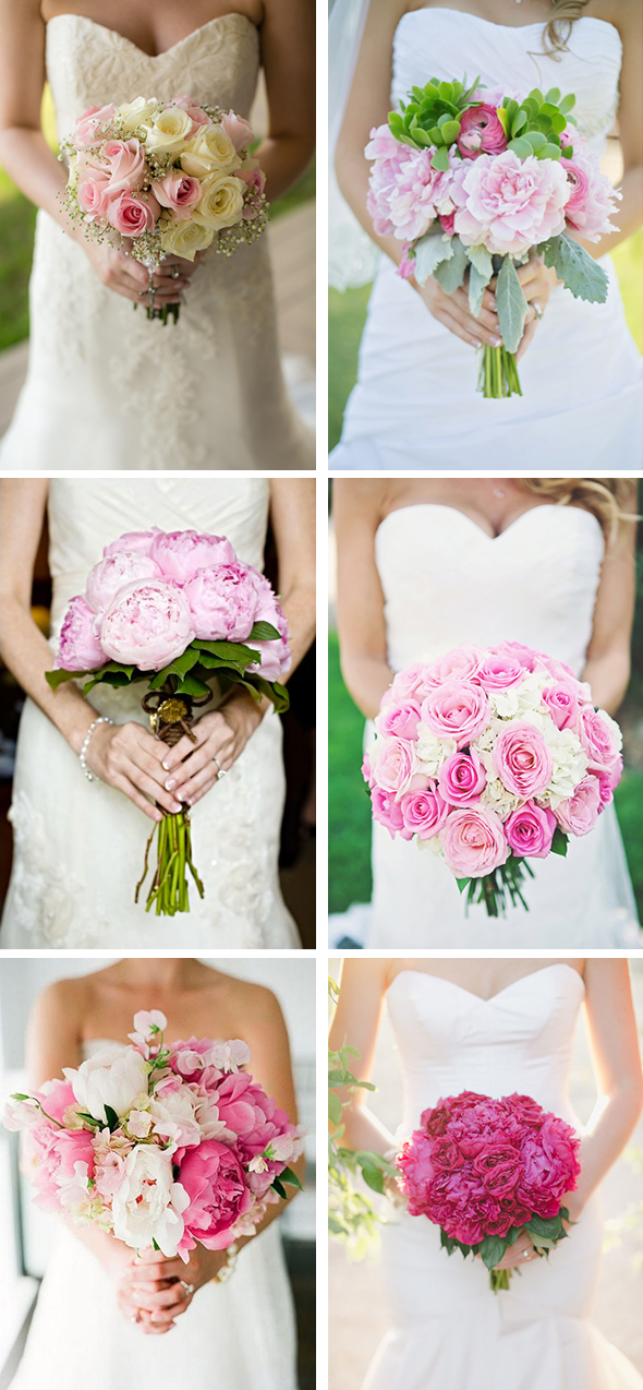 Свадебный букет с розовыми цветами