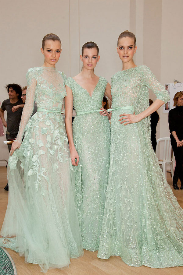 Свадебные платья мятно-зеленого цвета - дизайнер Эли сааб