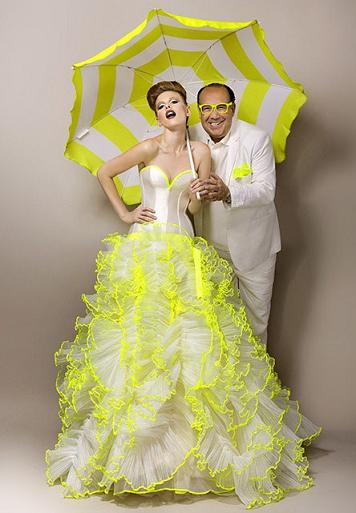 Желтое свадебное платье - дизайнер Макс Чаул