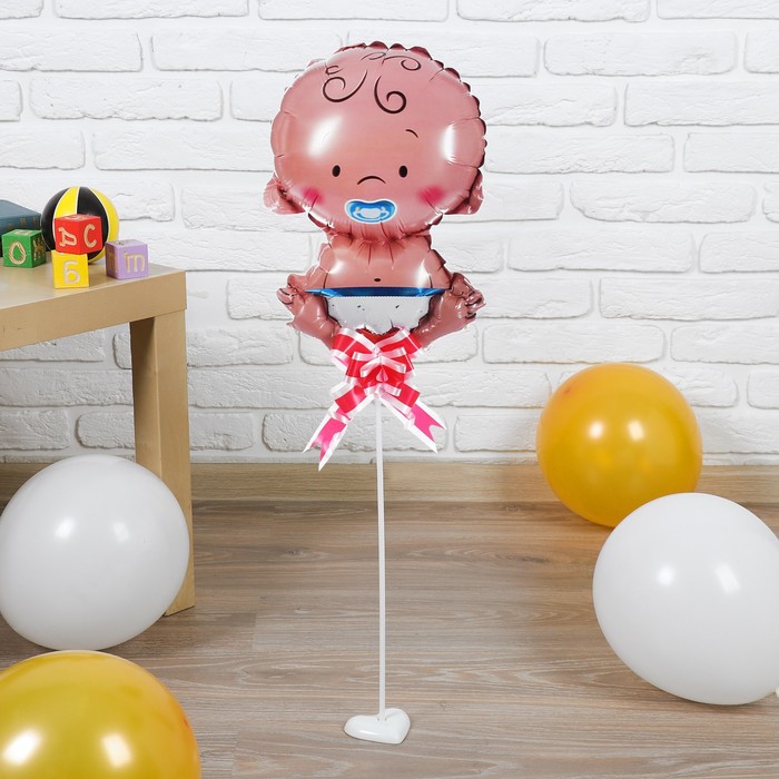 Фольгированный шар "Малыш", 30 см (палочка+подставка)