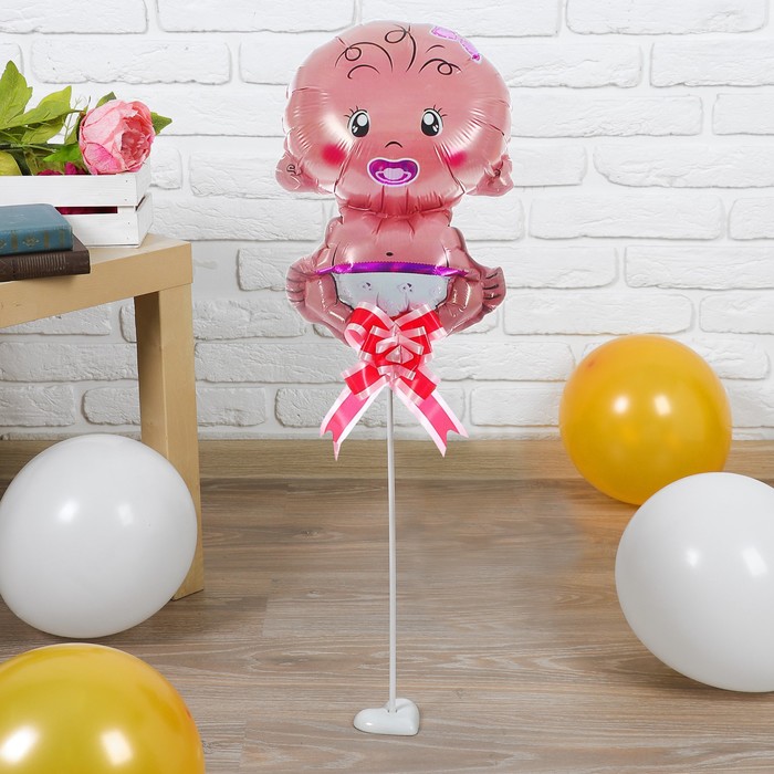 Фольгированный шар "Малышка", 30 см (палочка+подставка)