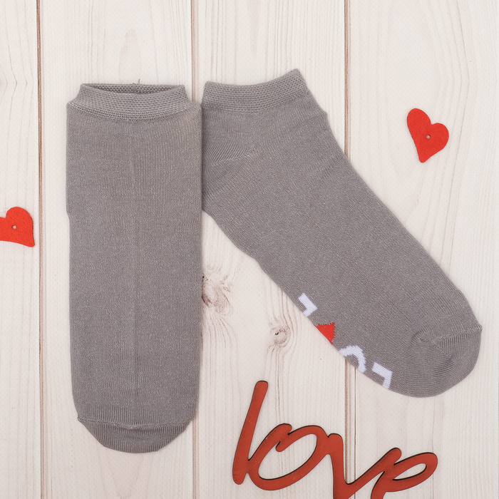 Сувенирные носки "Love",  р.36-40, серый