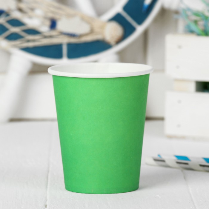 Набор бумажных стаканчиков (6 шт, зеленый)
