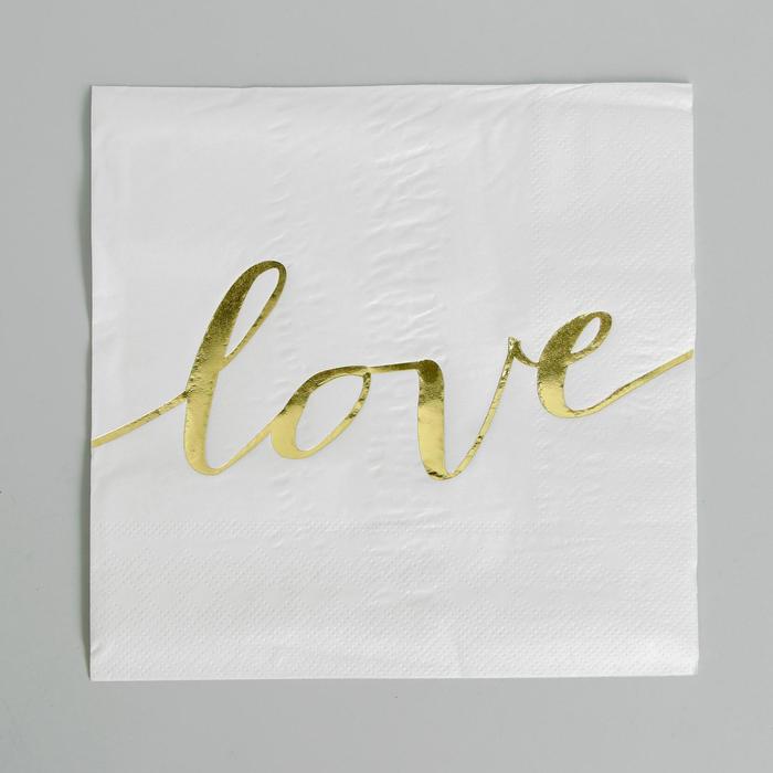 Бумажные салфетки "Любовь", 16 шт., 33х33 см, 16 шт (белый)