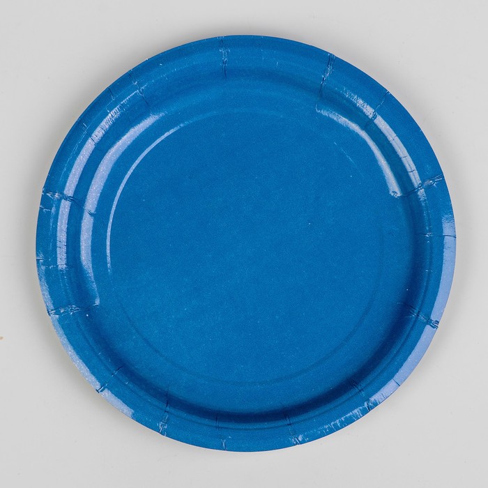 Однотонные бумажные тарелки, синий, 10 шт (18 см)