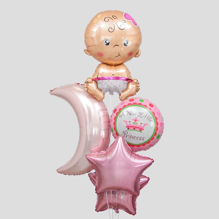 Букет из шаров «С рождением девочки» (без надувания)