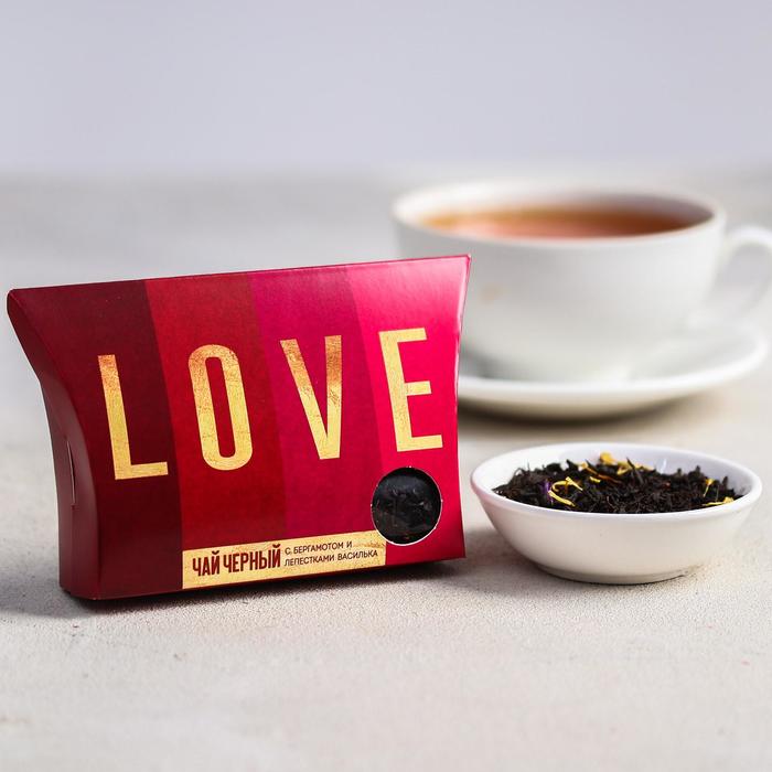 Сувенирный чай "LOVE" (20 г; с бергамотом и лепестками василька)