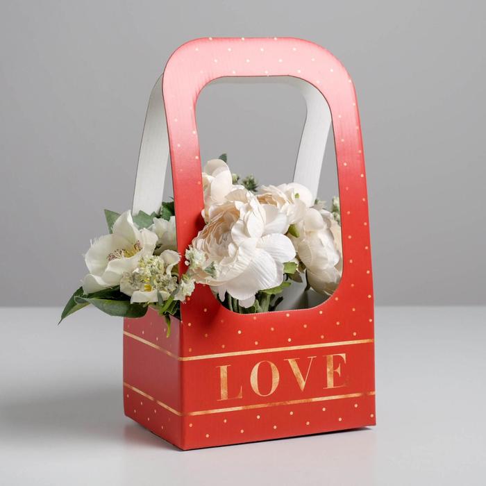 Коробка для лепестков с высокими ручками "Love" (17 × 12 × 32 см)