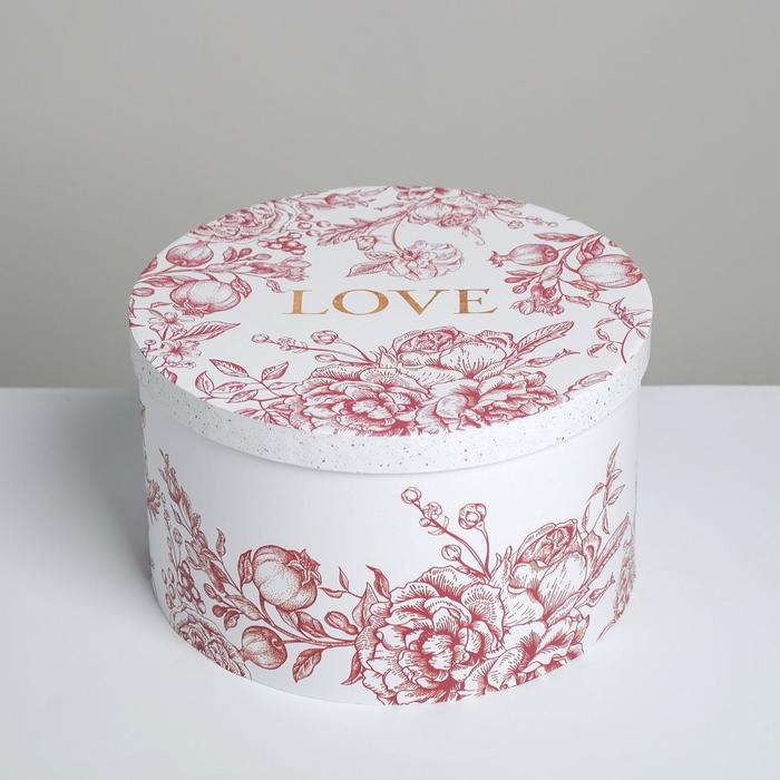 Коробка картонная круглая «Любовь» (диаметр - 25, высота - 15 см)