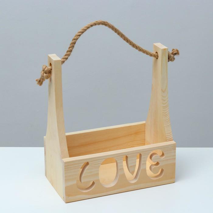 Коробочка деревянная для хранения пожеланий от гостей "Love"