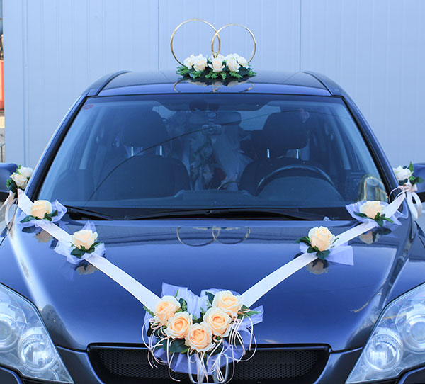 Набор свадебных украшений на машину Свадебная мечта (персиковый)
