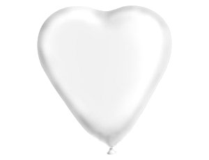 Воздушный шар - сердце (25 см) (белый)