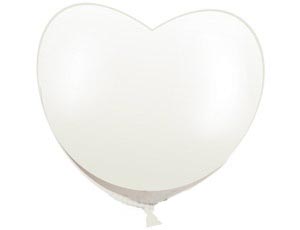 Воздушный шар - сердце (40 см) (белое)