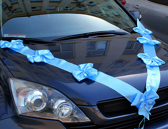 Автомобильные ленты на свадьбу Миледи (2 луча) (голубой)