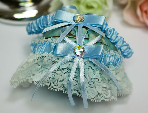 Свадебные подвязки для невесты Люкс (комплект, 2 шт.) (голубой)