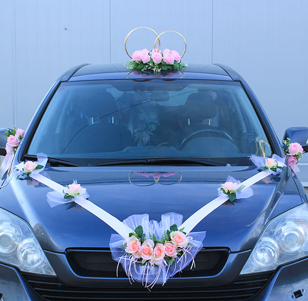 Набор свадебных украшений на машину Свадебная мечта (розовый)