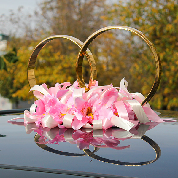 Кольца на авто Орхидеи (розовый)