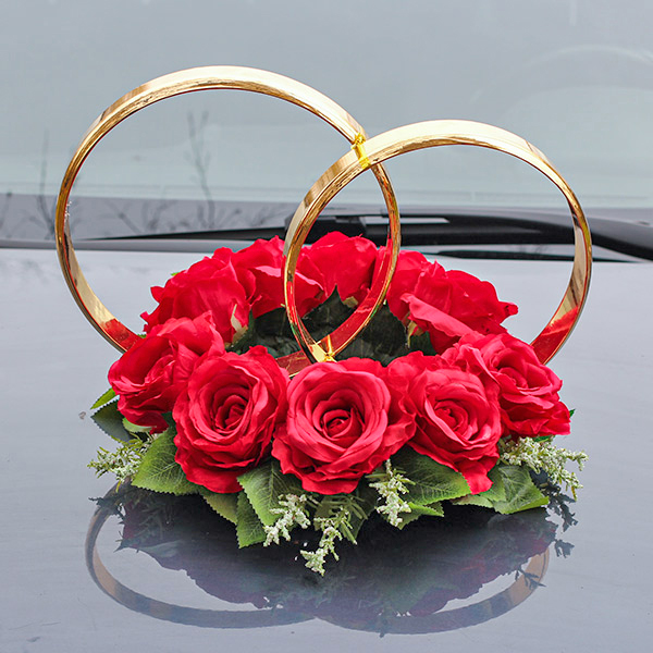 Кольца на авто Свадебная мечта (красный)