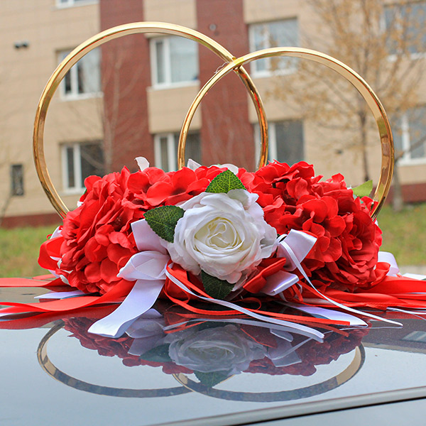 Кольца на крышу свадебной машины Любовная страсть (красный)