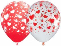 Свадебный шар с рисунком "Сердце" (30 см, красный)