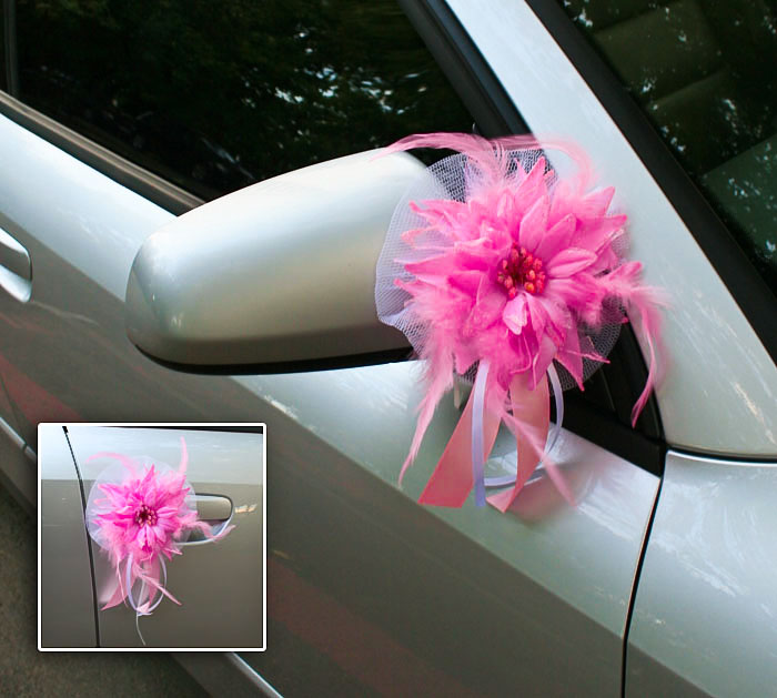 Пара бутоньерок на авто Мулен Руж (розовый)