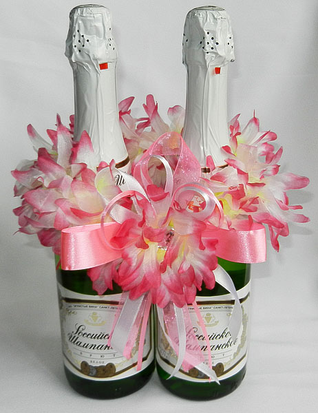 Украшение для шампанского "Марабу-2" (розовая)