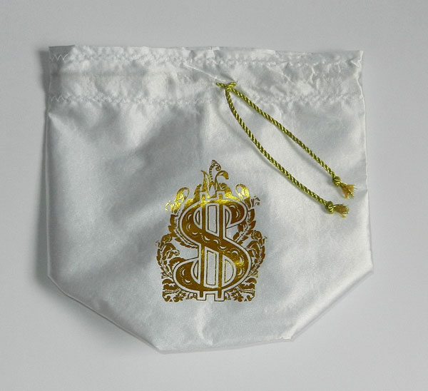 Свадебный атласный мешочек для денег (белый)