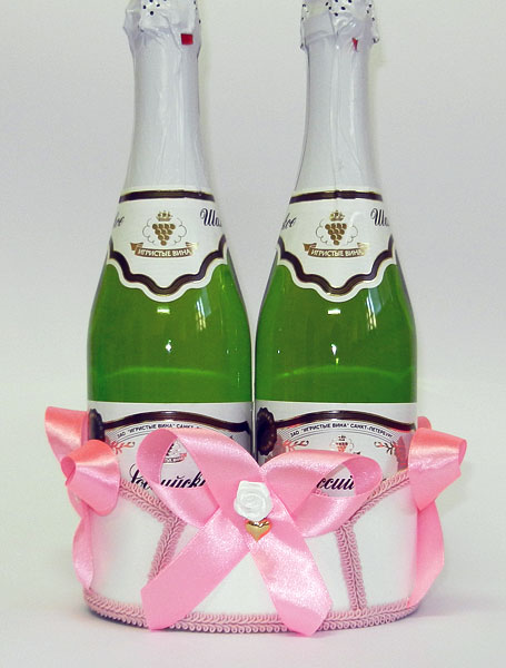 Подставка для шампанского "Банты" №1 (розовый)
