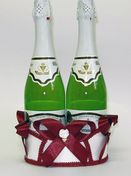Подставка для шампанского "Банты" №1 (бордо)