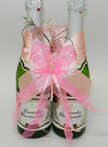 Украшение для шампанского "Розовое настроение"