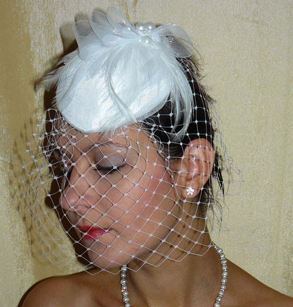 Шляпка - аксессуар для невесты "Альбина"