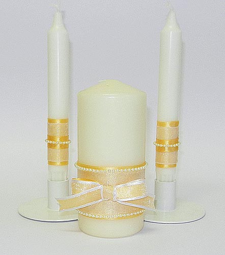 Набор свечей "Классика" (3 свечи, золотой)