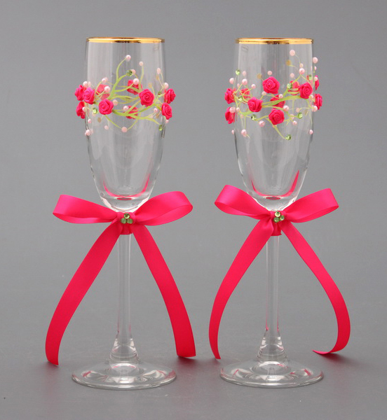 Свадебные бокалы "Розовые розы" (2 шт)