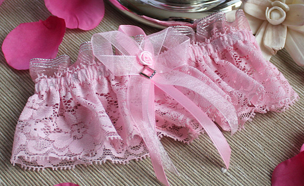 Подвязка для невесты "Эдем" (розовая)