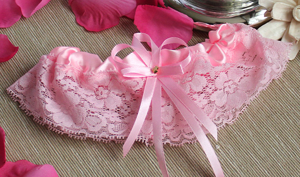Подвязка для невесты "Камелия" (розовый)