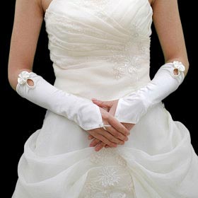 Перчатки для невесты "Бант"  (белые)