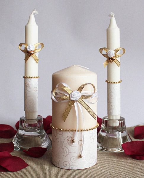 Набор свечей "Фурор" (3 свечи, розовый)
