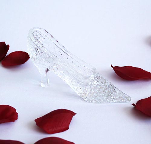 Декоративная стеклянная туфелька невесты (1 шт) на свадьбу