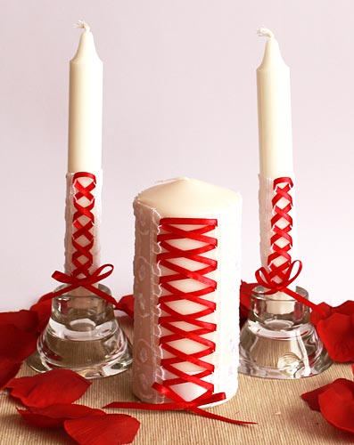 Набор свечей "Ренессанс" (3 свечи, красный)