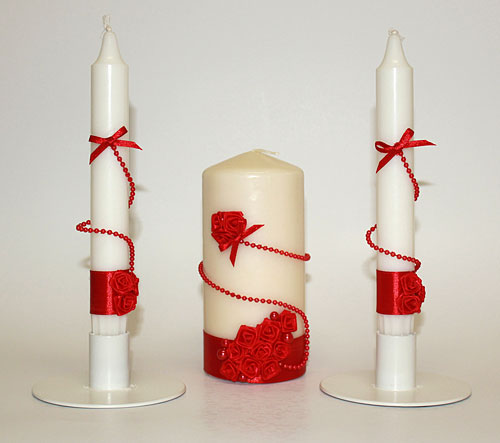 Набор свечей "Пламя страсти" (3 свечи, красный)
