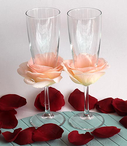 Свадебные бокалы "Роза" (2 шт, розовый)