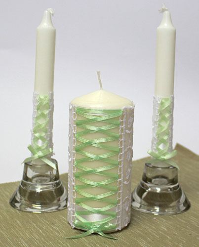 Набор свечей "Ренессанс" (3 свечи, мятный)