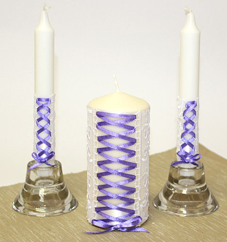 Набор свечей "Ренессанс" (3 свечи, фиолетовый)