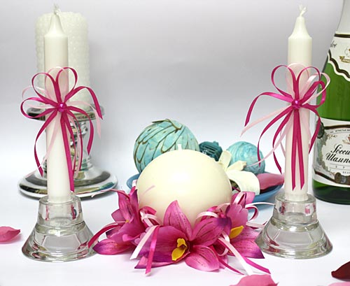 Набор свечей "Мальдивы" (3 свечи, розовый)