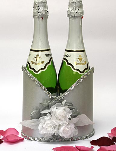Чехол для свадебного шампанского "Белый город"