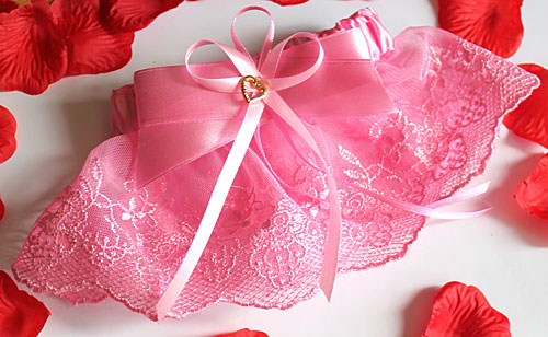 Свадебная подвязка на ногу Бант (розовый)